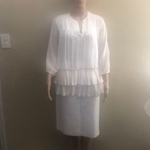 V Cristina top, size medium, sheer sleeves.